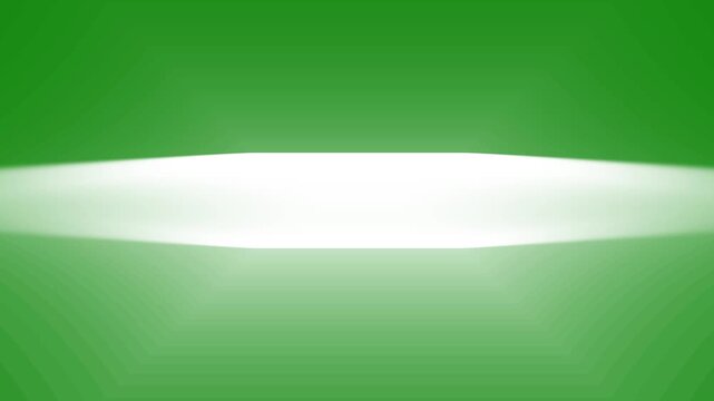 2D white transition spotlight beam animation loop moving from left to right and back, smooth radiant motion with cinematic glow and soft lens flare effects on green screen background in 4K animation