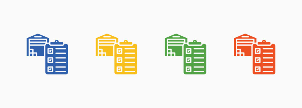 Inventory Management Icon Set Color Multiple Style Collection Illustration
