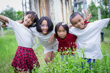 Fototapeta premium Best Friends Creating Wonderful Nature Memories