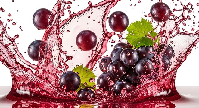 Red grape splash high speed photography of fruit and liquid dynamics