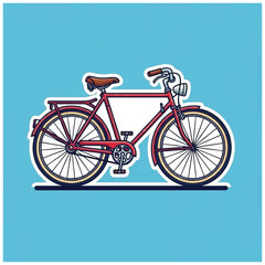 Fototapeta premium Red bicycle with brown seat.