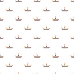 Gondoliers operating gondola boat, creating a transportation and travel seamless pattern © nsit0108