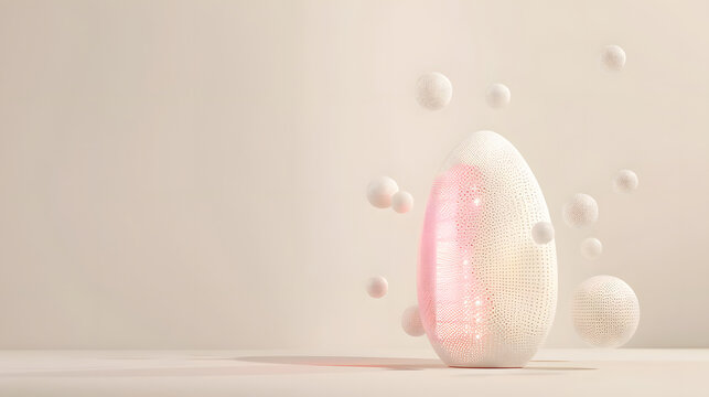 Porous white ceramic server blade sweating spherical pure water droplets