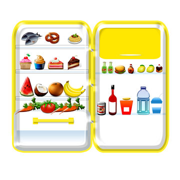 Frigo con cibo