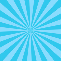 Fototapeta premium Comic background. Pop art texture. Starburst cartoon style. Anime design with explosion effect for print. Fun dot pattern. Blue backdrop with halftone gradient. Funny line frame. Vector illustration