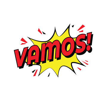 VAMOS! Soccer Celebration Comic Sticker Vector