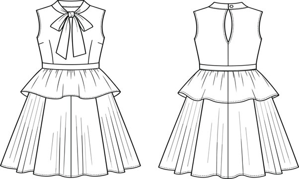 peplum dress sketch Ribbed Peplum Dress