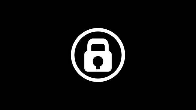 Lock icon animation, lock to unlock concept, on a black background, An unlocked padlock icon, with 4k video