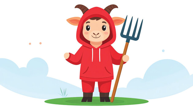 Cartoon child dressed as devil.