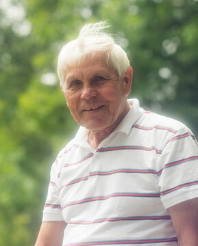 Portrait of a happy senior man 77 years old.