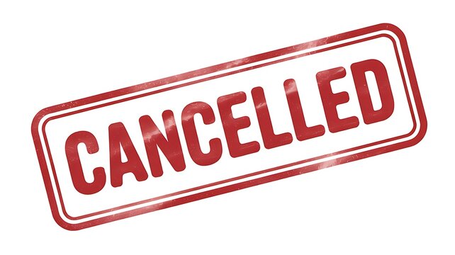 Cancelled, red stamp, rejected, cancelled sign, rubber stamp