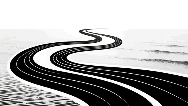 Abstract wavy parallel lines composition with abstract movement background geometric minimalist structure contrast perspective backdrop composition direction infinite wallpaper creative