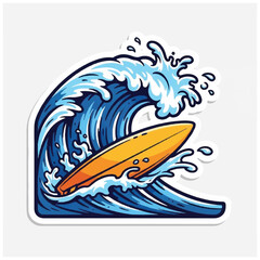 Obraz premium Surfboard Riding Ocean Wave Sports.