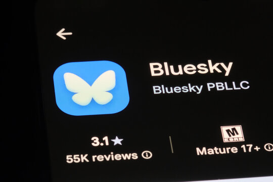 Shanghai,China-June 16th 2026: Bluesky app icon logo
