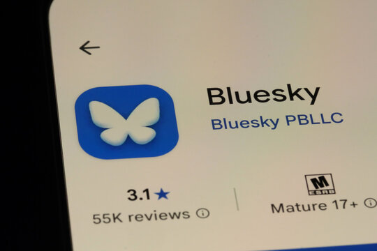 Shanghai,China-June 16th 2026: Bluesky app icon logo