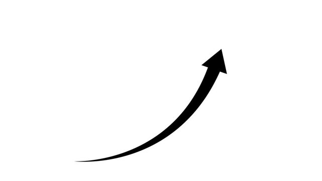 Curved line rising across frames in a white background composite