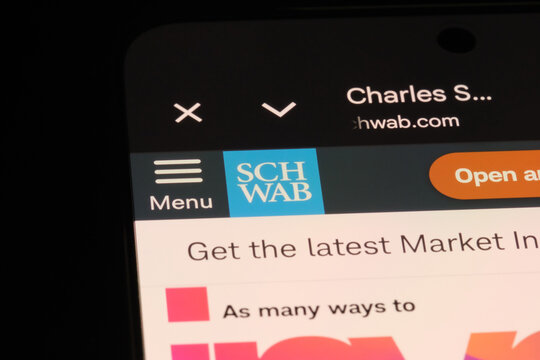 Shanghai,China-June 16th 2026: Charles Schwab Corporation brand logo on website