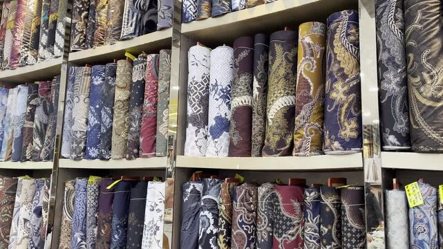 Premium Indonesian Batik Textile Collection on Luxury Shop Shelves