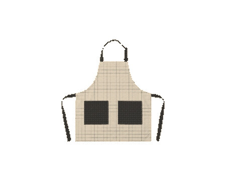 Vintage retro halftone apron with circle dots pattern design isolated on white background