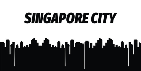 Fototapeta premium Singapore city skyline silhouette, urban landscape, vector illustration, vector illustration