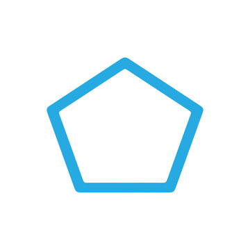 Minimalist blue pentagon vector graphic symbol