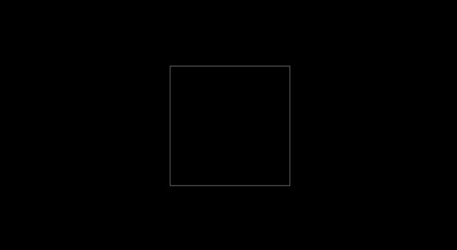 Minimalist geometric motion with pulsing square frames on animation black background