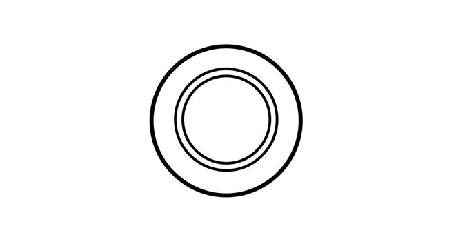 Minimalist black line art of a ceramic plate icon