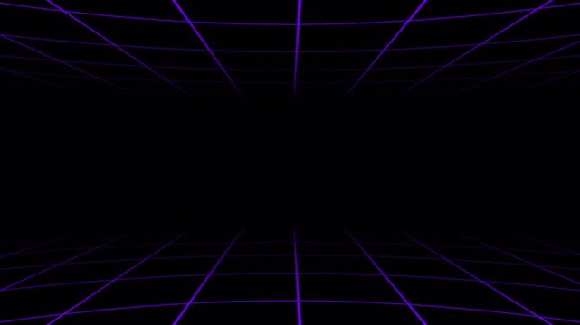 3D Grid line looping animation. Grid line tunnel moving animation on transparent Background. 4K Video