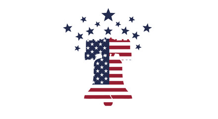 Patriotic liberty bell with american flag stars © Sudha