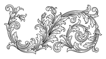Abstract floral decorative vector design with vintage leaves, swirls, and ornamental plant patterns © Malkis