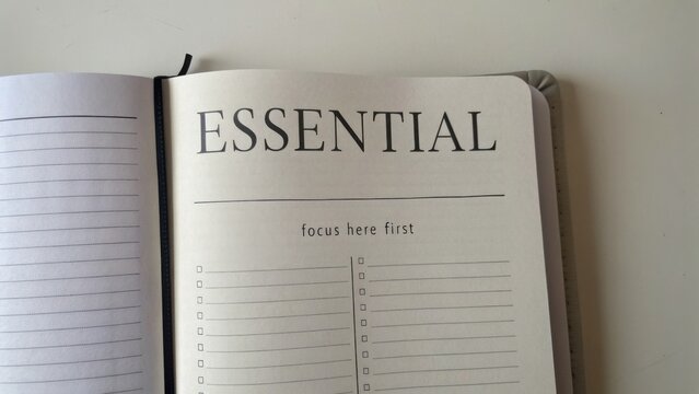 Essential Planner Page with Focus Section for Effective Time Management and Goal Setting in a Clean, Minimalist Design