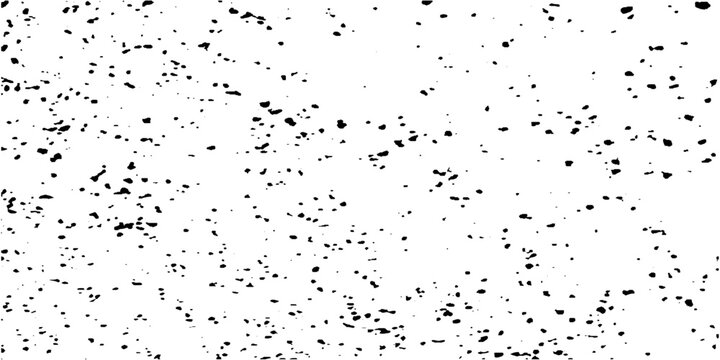 Urban distress overlay spotted concrete grain surface grainy noise rust wall grunge black splatter and white background. damaged chalk crack rough ink wall texture.