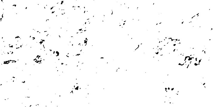 Distress urban overlay spotted concrete grain surface grainy noise rust wall grunge black splatter and white background. damaged chalk crack rough ink wall texture.