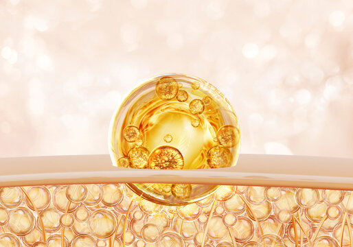 gold bubble molecule on layer skin