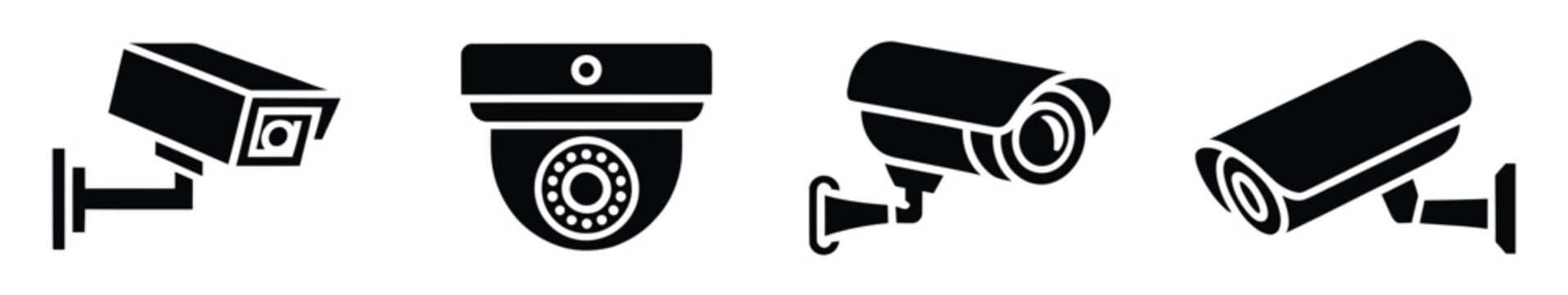 CCTV Camera Icon Vector minimal isolated surveillance security system symbols in digital art style for monitoring safety and graphic design
