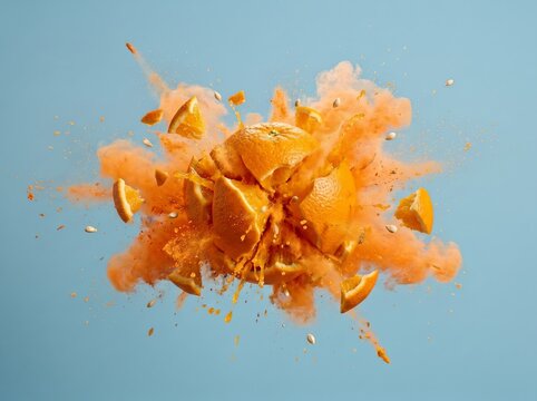 BMK003【爆発】オレンジ爆発　ポップデザイン