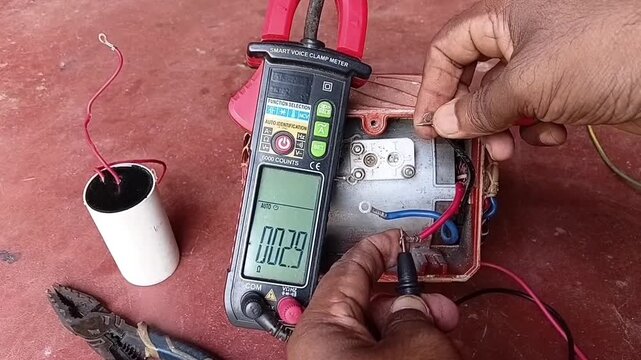 Measuring Stator Coil Resistance with Multimeter on Both Running and Starting Windings of Single Phase Motor
