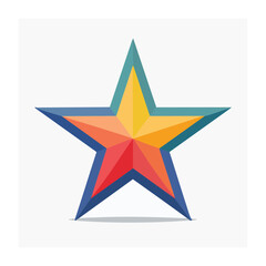 Obraz premium Flat design geometric star with rays