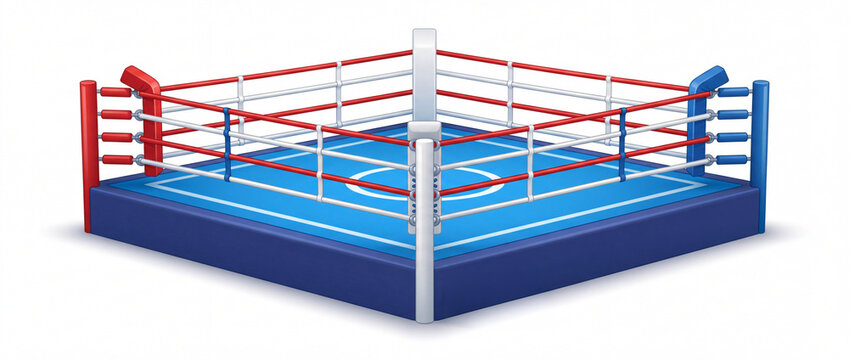 3d vector Boxing ring isolated on a white background