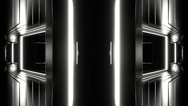 Orange and White Strobe Frame Mirrors Kaleidoscope Background VJ Loop in 4K