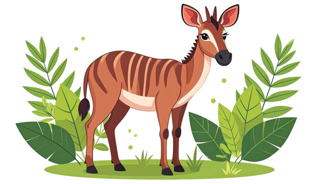 Brown striped antelope standing still.
