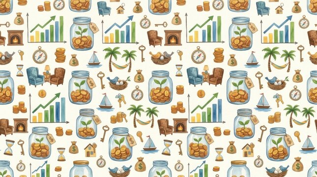 Investment strategy financial growth business environment colorful pattern creative viewpoint wealth concept