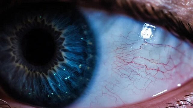 Close-up of a blue human eye.