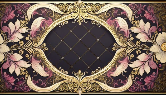 floral baroque vintage frame wedding invitation frame