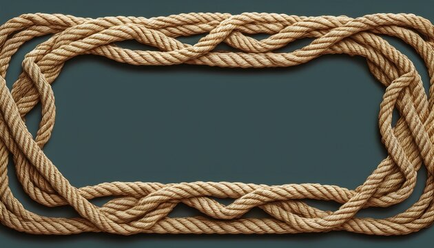 vintage rope rectangle frame frame