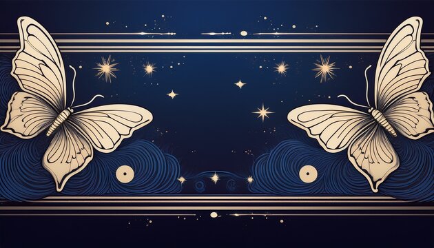 celestial border divider with butterfly
