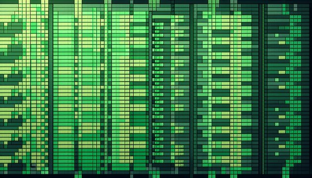 school timetable green pixel art with gaming style block design