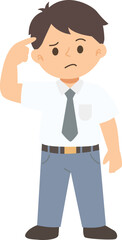 Fototapeta premium flat illustration of high school boy with pose 