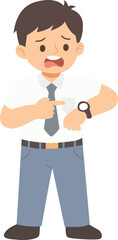 Obraz premium flat illustration of high school boy with pose 