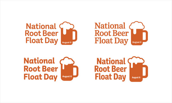 National Root Beer Float Day Orange Text and Mug Graphics illustration